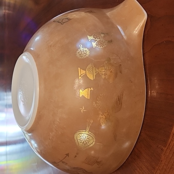 PYREX Early American Rooster pattern Cinderella brown and gold mixing bowl - Picture 2 of 12